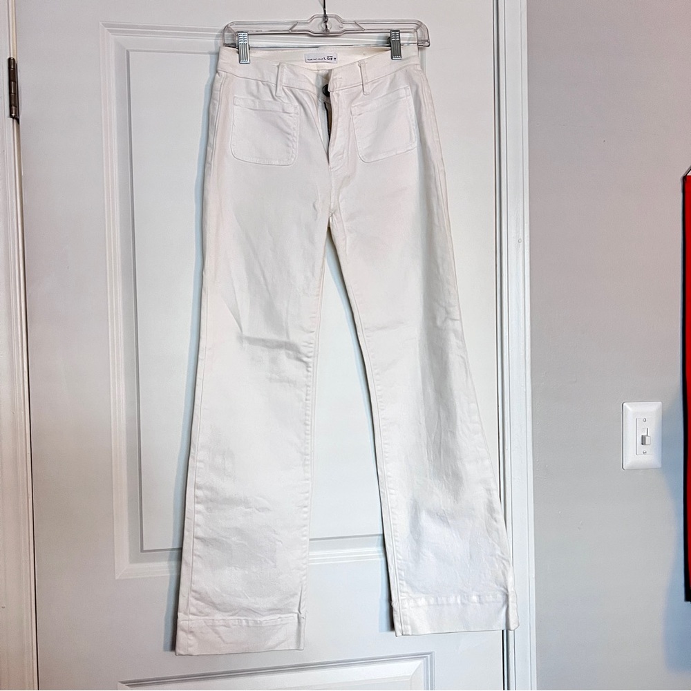Loft White Wide-Leg Pants